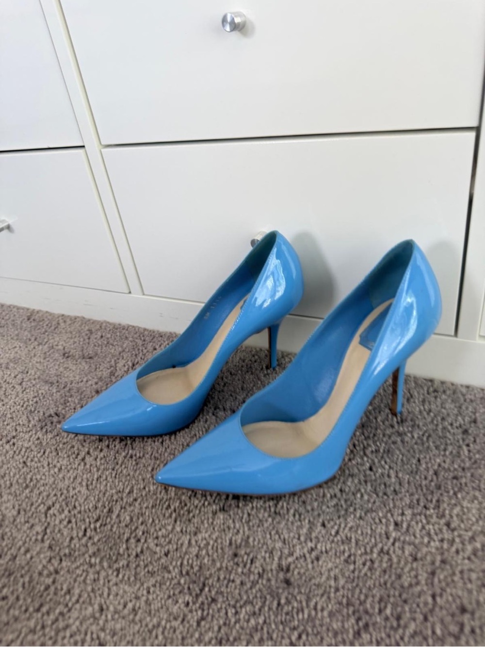 Christian Dior Classic Pointed Toe Stiletto Pumps in Sky Blue